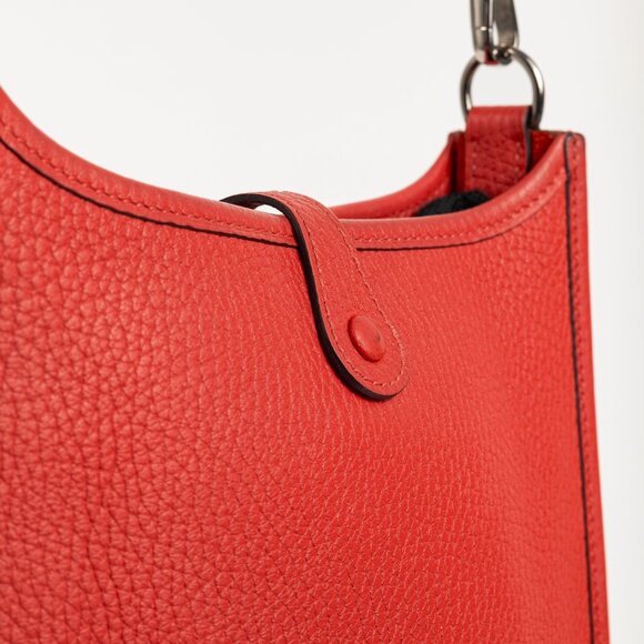 Hermes Evelyne TPM Rouge Pavoine Taurillon Clemence Leather Shoulder Bag - Picture 11 of 14
